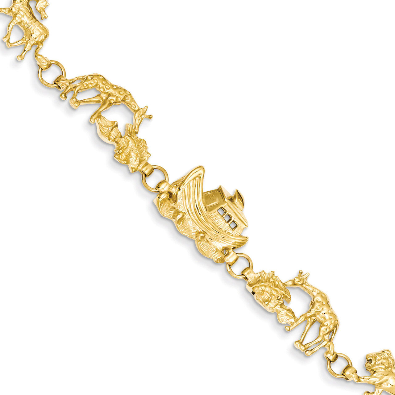 Noah's Ark Bracelet 7 Inch 14k Gold FB375-7