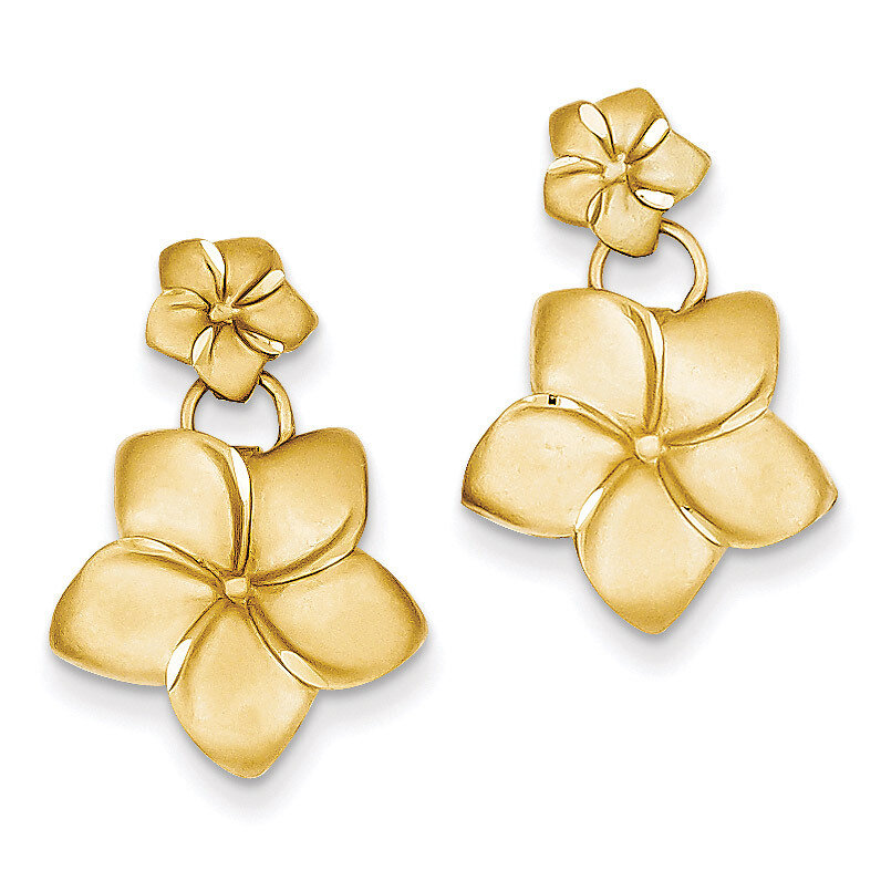 Plumeria Dangle Earrings 14k Gold FB559E, MPN: FB559E, 886774761404