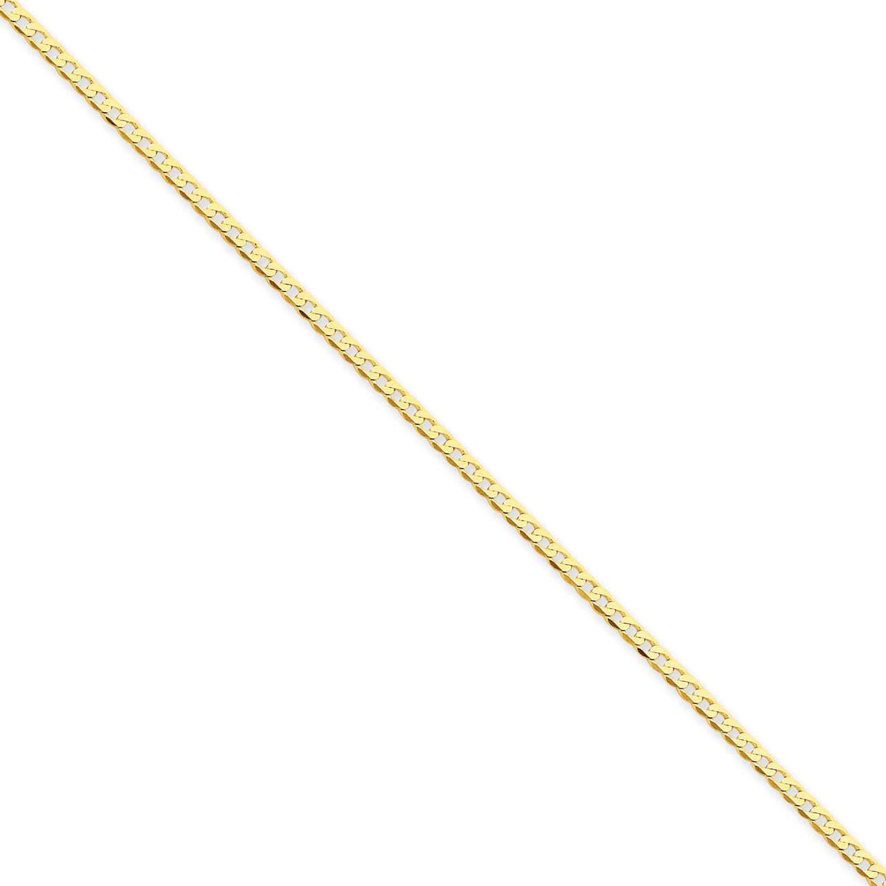 2.2mm Beveled Curb Chain 16 Inch 14k Gold FBU060-16