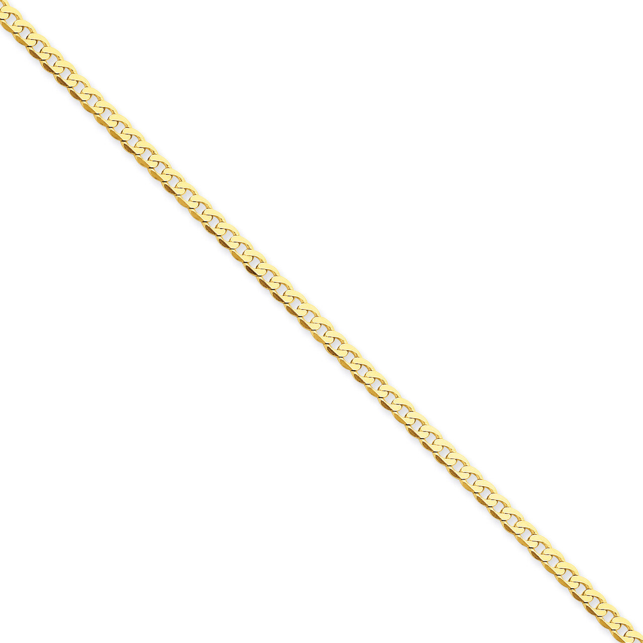 2.9mm Solid Polished beveled Curb Chain 22 Inch 14k Gold FBU080-22