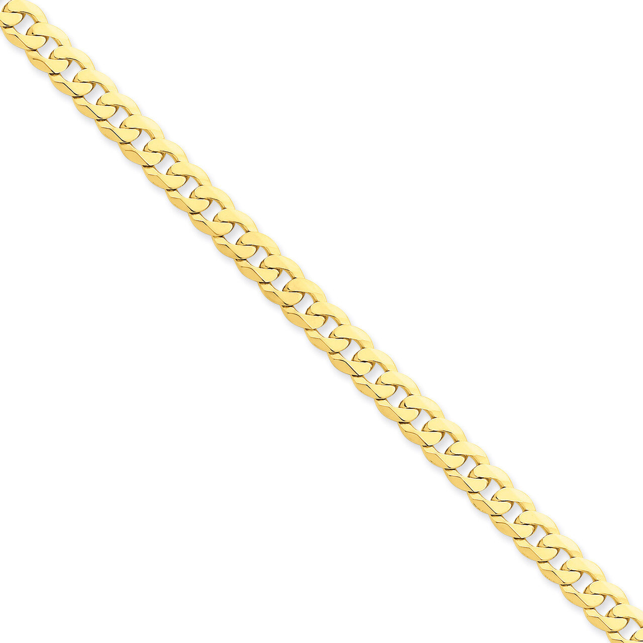 6.1mm Solid Polished Flat Curb Chain 22 Inch 14k Gold FBU160-22, MPN: FBU160-22, 886774417547