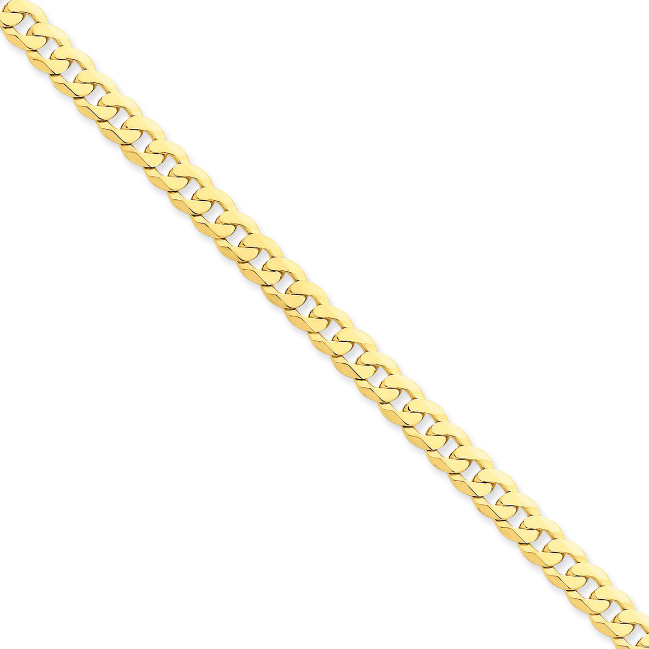 6.1mm Beveled Curb Chain 24 Inch 14k Gold FBU160-24