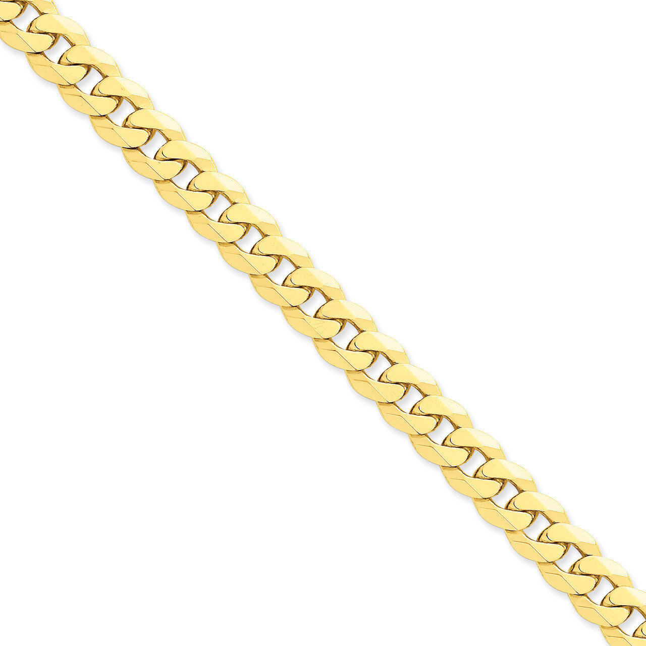 9.5mm Beveled Curb Chain 20 Inch 14k Gold FBU250-20