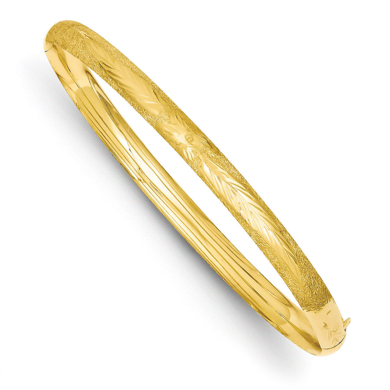 3/16 Florentine Engraved Hinged Bangle Bracelet 14k Gold FE3/16