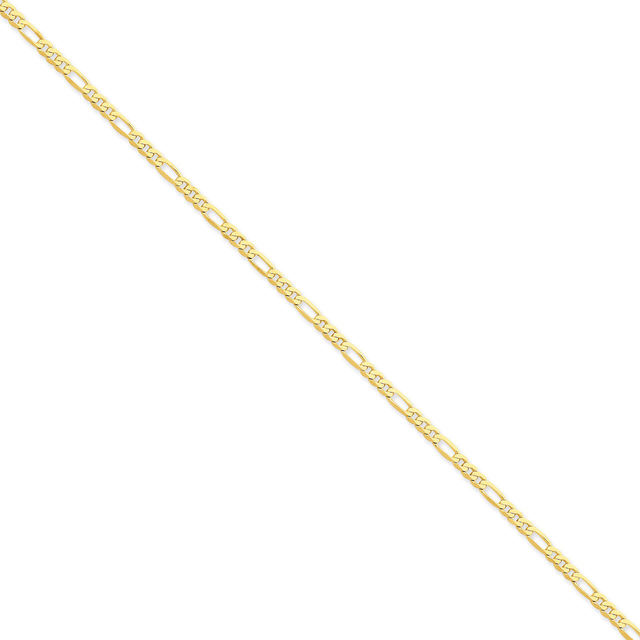 3.25mm Flat Figaro Chain 8 Inch 14k Gold FFL080-8, MPN: FFL080-8, 886774416366