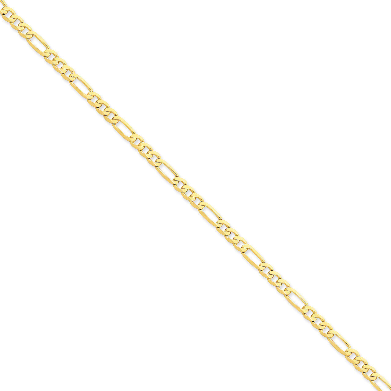 4.7mm Flat Figaro Chain 30 Inch 14k Gold FFL120-30, MPN: FFL120-30, 886774416489