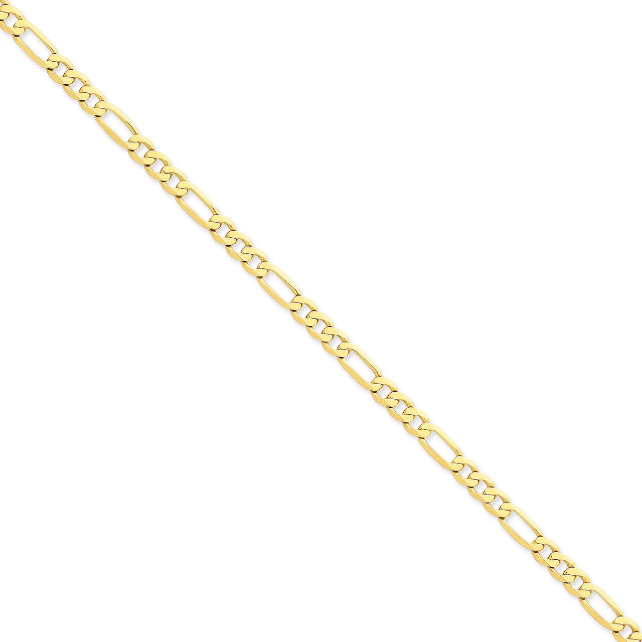 5.25mm Flat Figaro Chain 30 Inch 14k Gold FFL140-30, MPN: FFL140-30, 886774416540