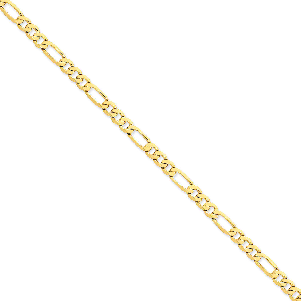 6.25mm Flat Figaro Chain 22 Inch 14k Gold FFL160-22, MPN: FFL160-22, 886774416595