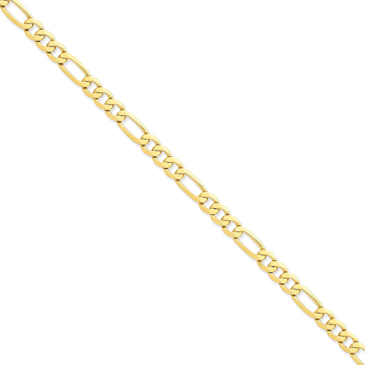 7mm Flat Figaro Chain 18 Inch 14k Gold FFL180-18, MPN: FFL180-18, 886774416656