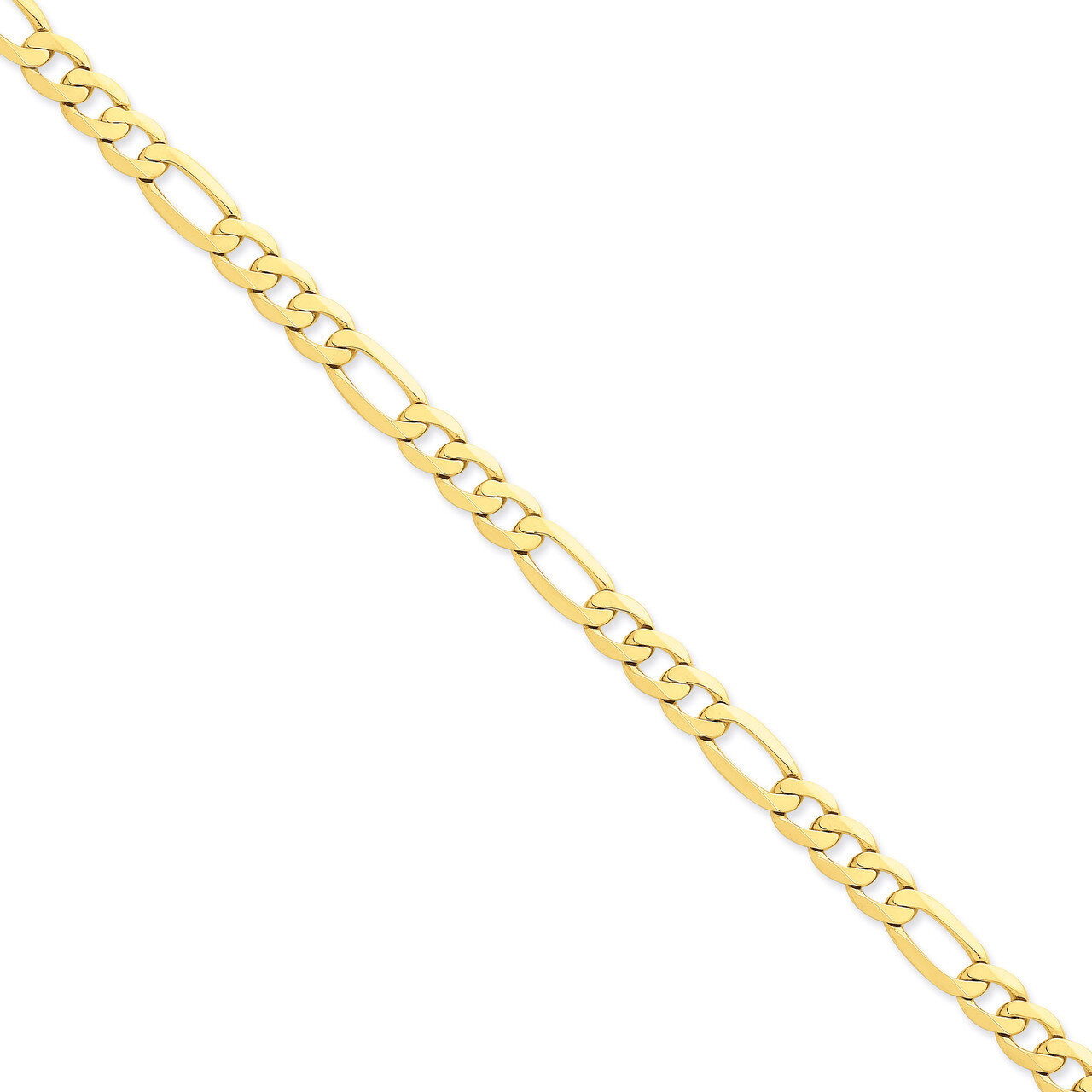 7.5mm Flat Figaro Chain 22 Inch 14k Gold FFL200-22, MPN: FFL200-22, 886774416731