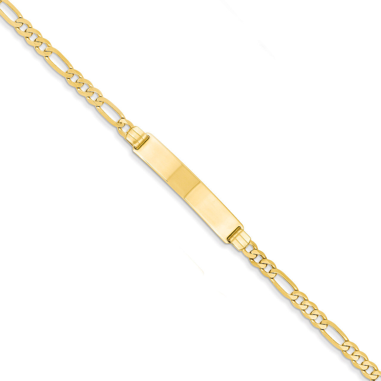 Figaro ID Bracelet 7 Inch 14k Gold FIG110ID-7, MPN: FIG110ID-7, 886774989686