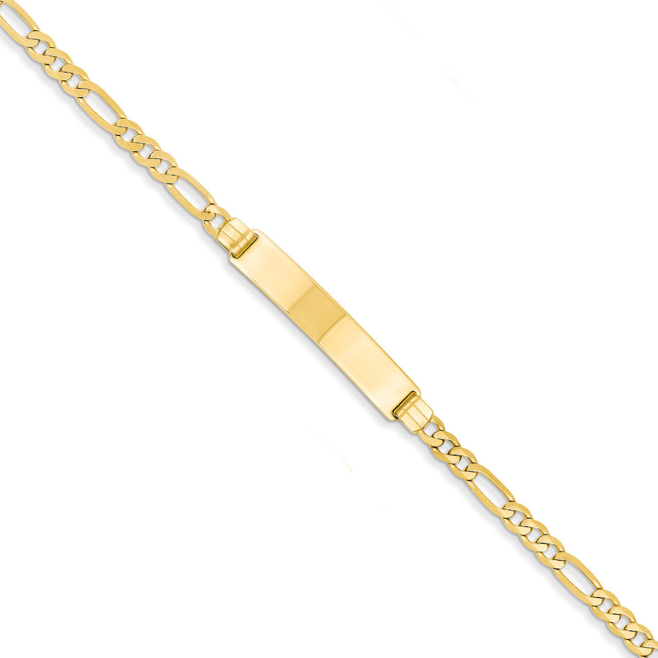 Figaro ID Bracelet 8 Inch 14k Gold FIG110ID-8