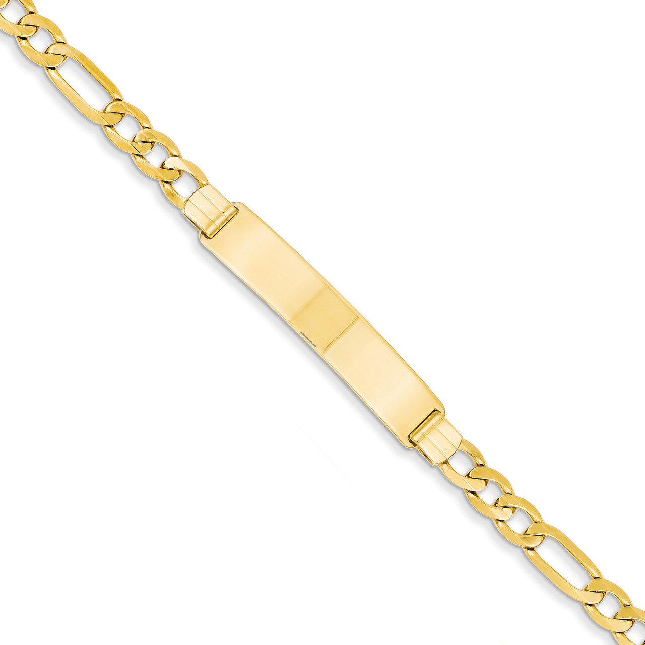 Figaro ID Bracelet 7 Inch 14k Gold FIG160ID-7