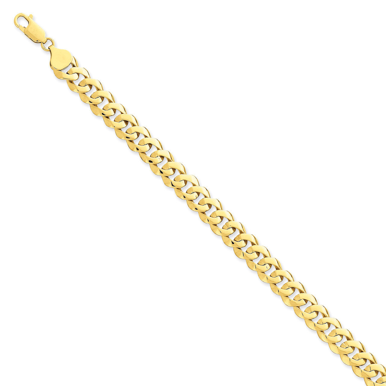 8.5mm Solid Hand-Polished Fancy Link Bracelet 7 Inch 14k Gold FL442-7