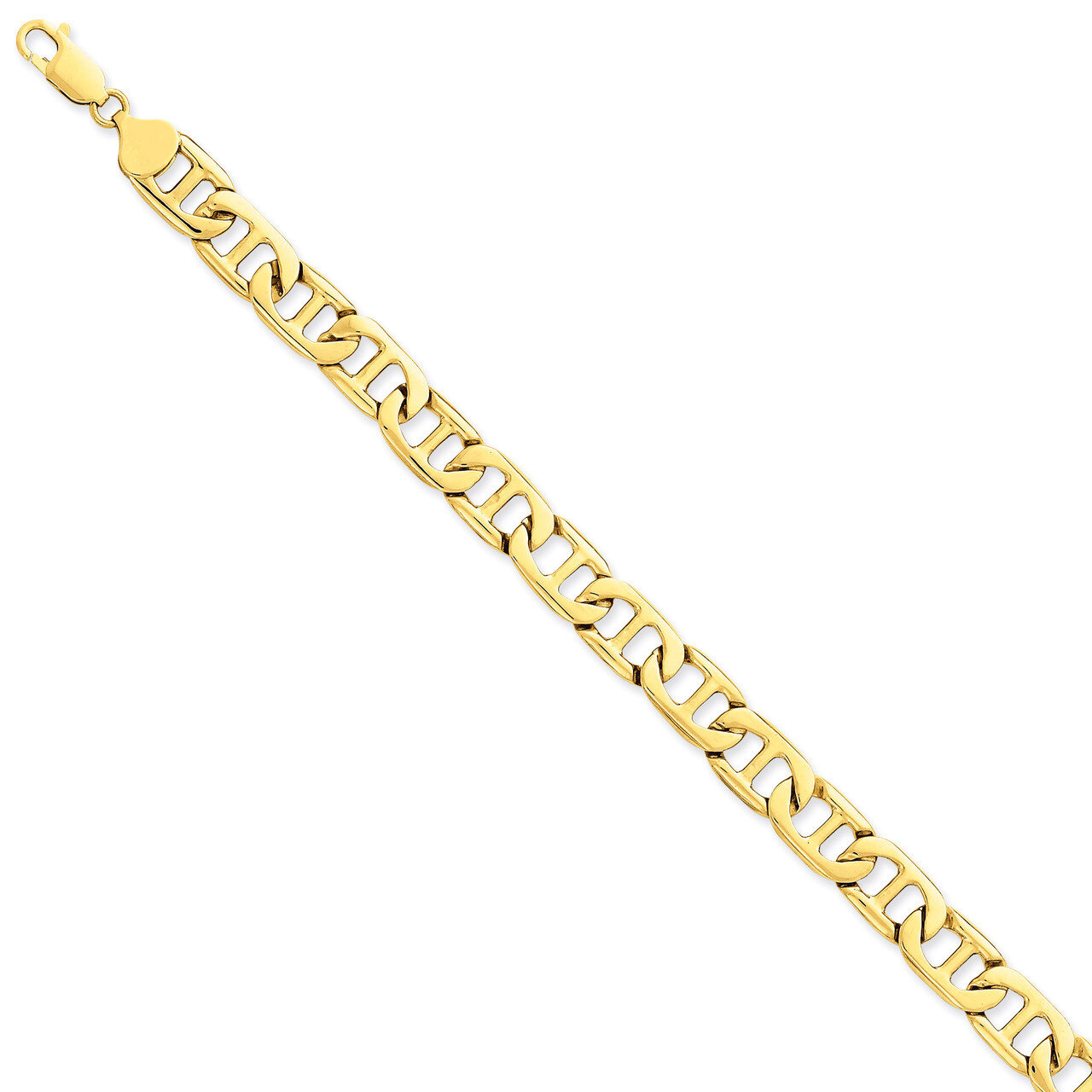 8.75mm Solid Hand-Polished Anchor Link Bracelet 7 Inch 14k Gold FL446-7