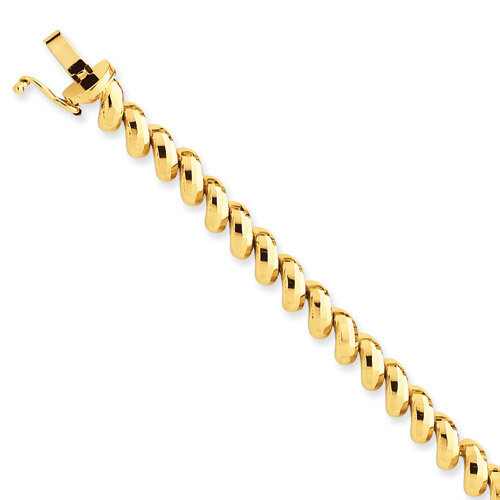 Faceted San Marco Bracelet 7 Inch 14k Gold FSM8-7