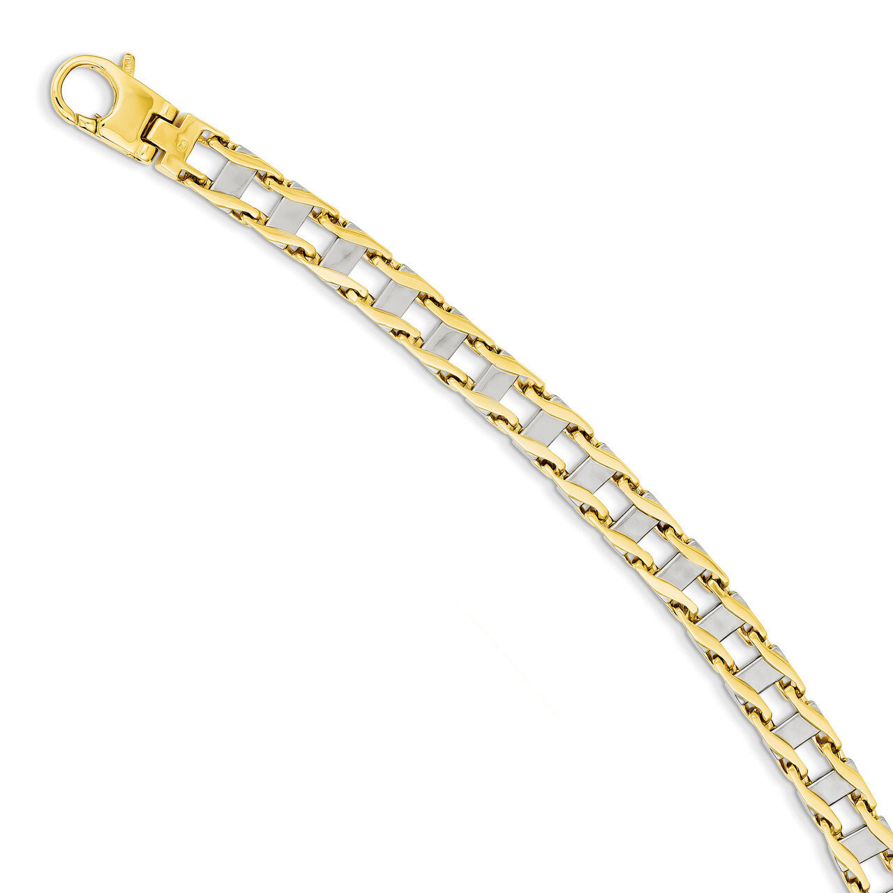 7.95mm Polished Fancy Link Bracelet 8.5 Inch 14k Two-Tone Gold GB168-8.5, MPN: GB168-8.5, 886774621…