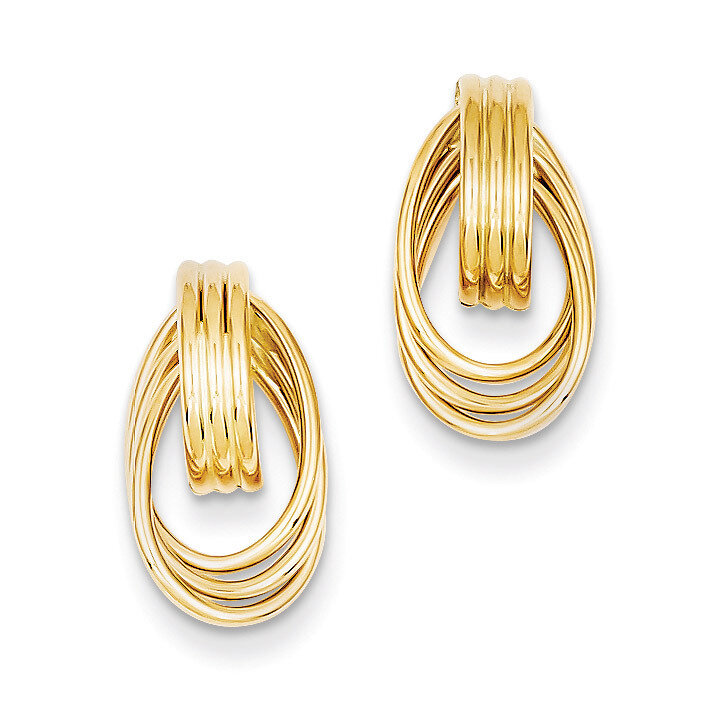 Fancy Post Earrings 14k Gold Polished H436, MPN: H436, 886774097176