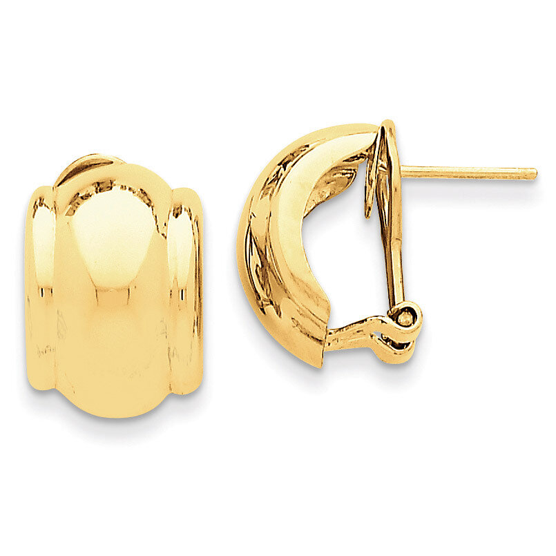 Fancy Omega Back Post Earrings 14k Gold Polished H580, MPN: H580, 658226127355