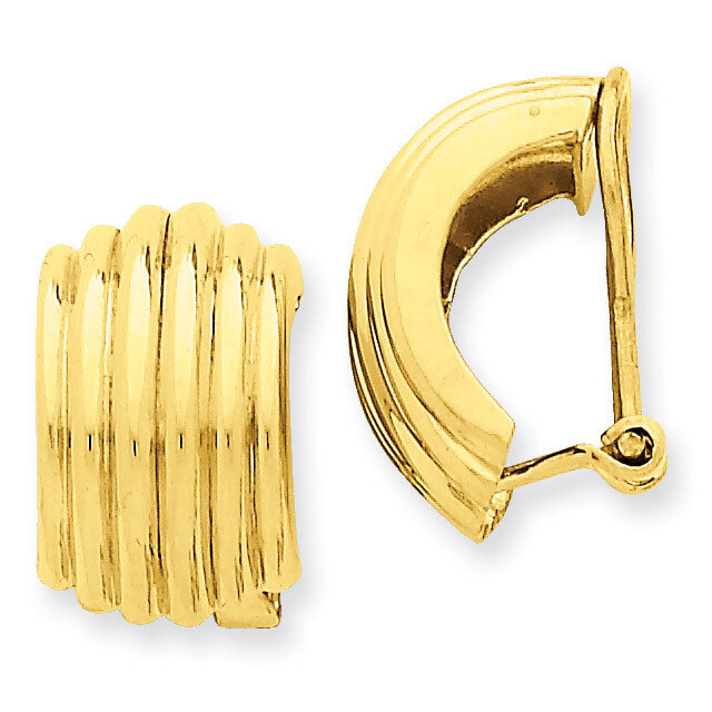 Omega Clip Non-pierced Earrings 14k Gold H869