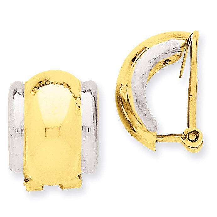 Omega Clip Non-pierced Earrings 14k Two-Tone Gold H875, MPN: H875, 658226127393