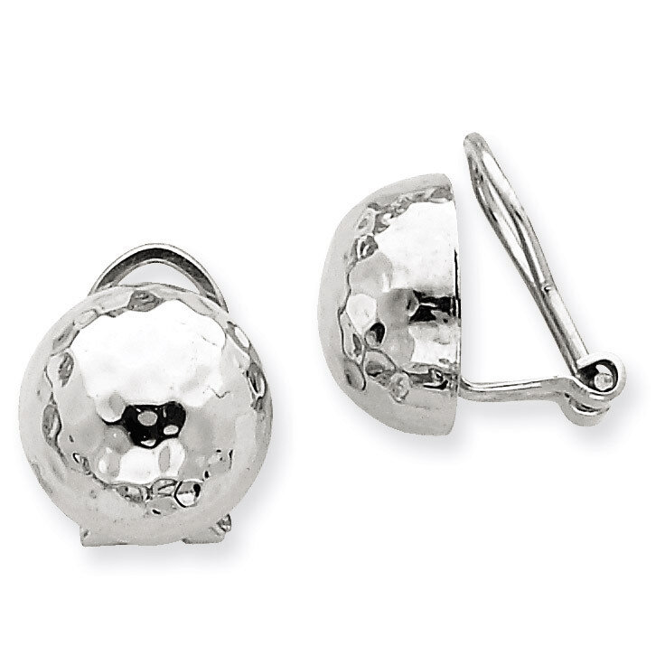 12mm Hammered Non-pierced Earrings 14k White Gold H894, MPN: H894, 658226125702