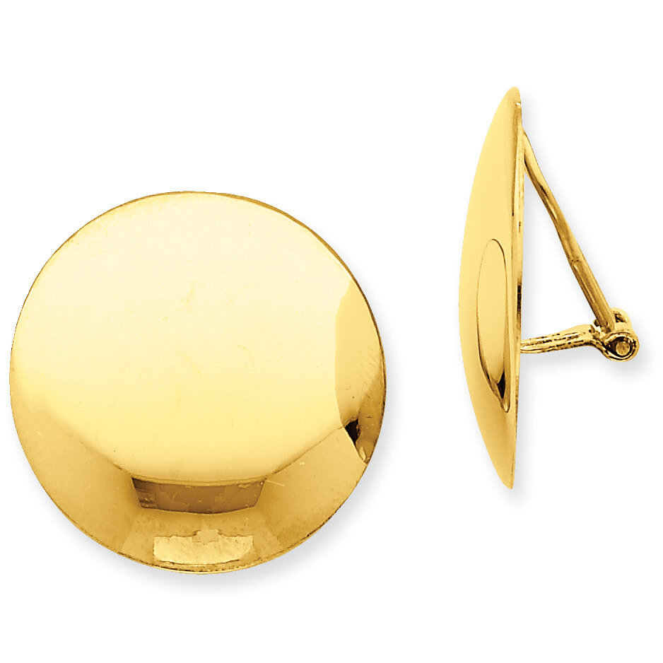 Omega Clip Polished Non-pierced Earrings 14k Gold H911, MPN: H911, 658226125719