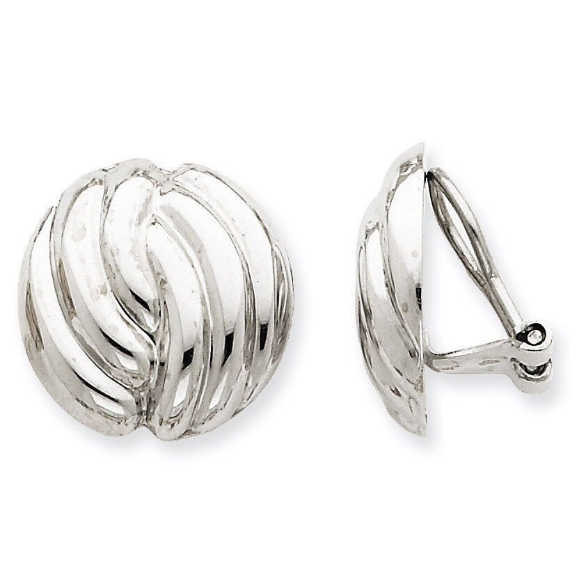 Omega Clip Non-pierced Earrings 14k White Gold H915, MPN: H915, 658226125788
