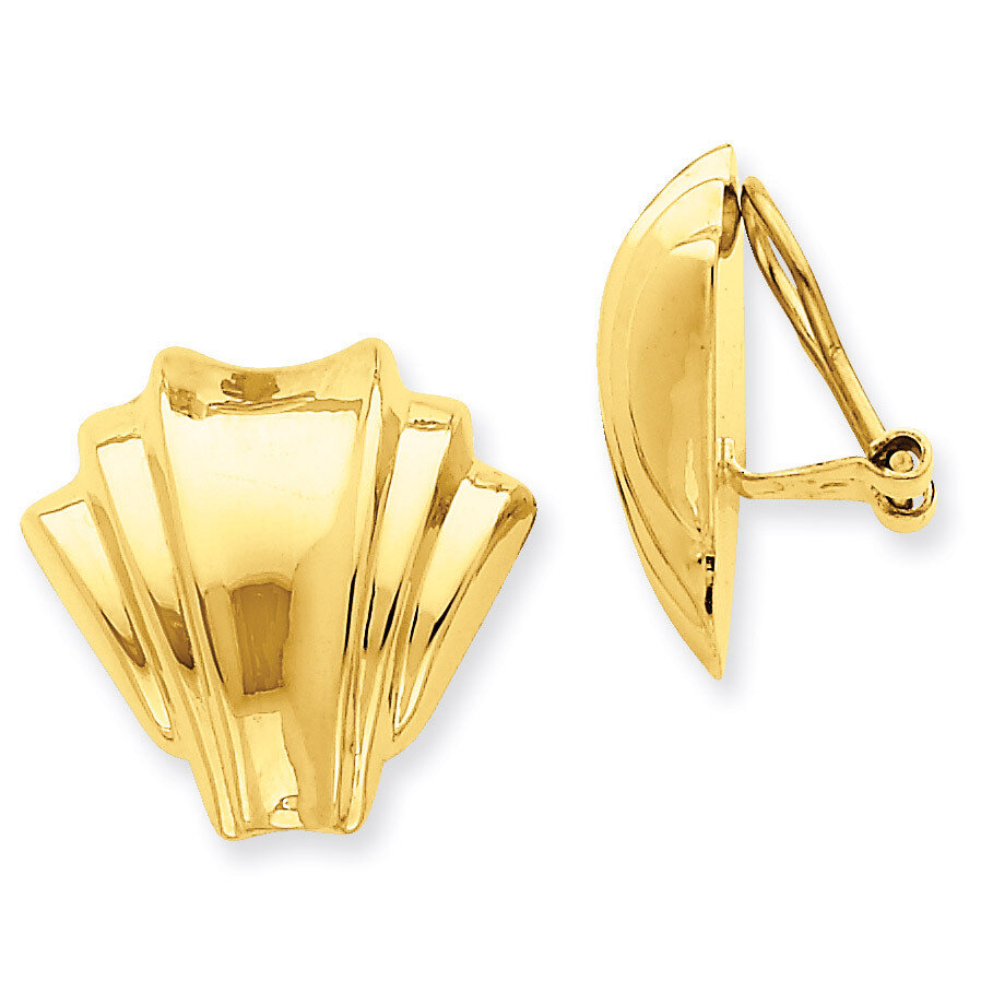 Omega Clip Polished Non-pierced Earrings 14k Gold H916, MPN: H916, 658226125665