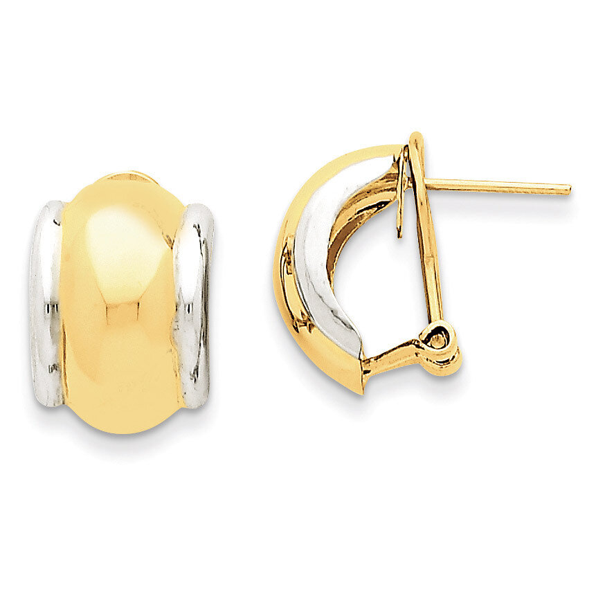 Omega Post Earrings 14k Two-Tone Gold H948