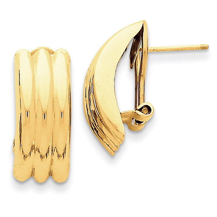 Omega Post Earrings 14k Gold H954, MPN: H954, 658226127577