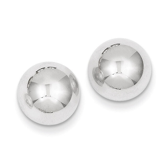 10mm Half Ball Post Earrings 14k White Gold H969, MPN: H969, 658226125108