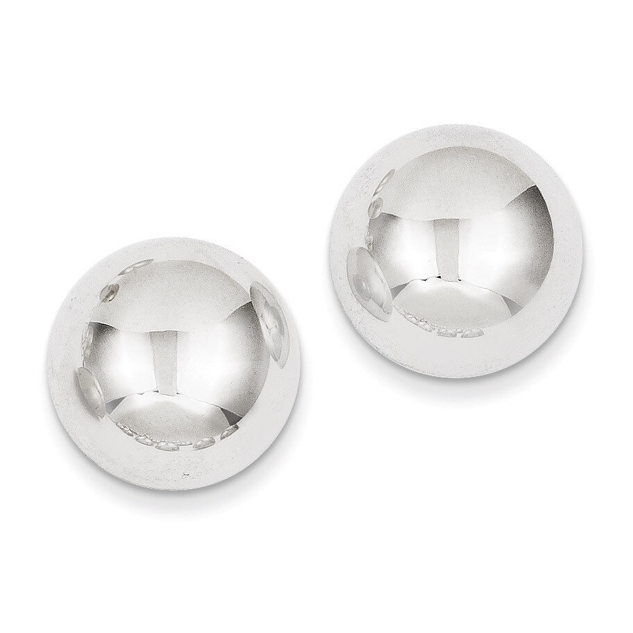 16mm Half Ball Post Earrings 14k White Gold H971, MPN: H971, 658226125313