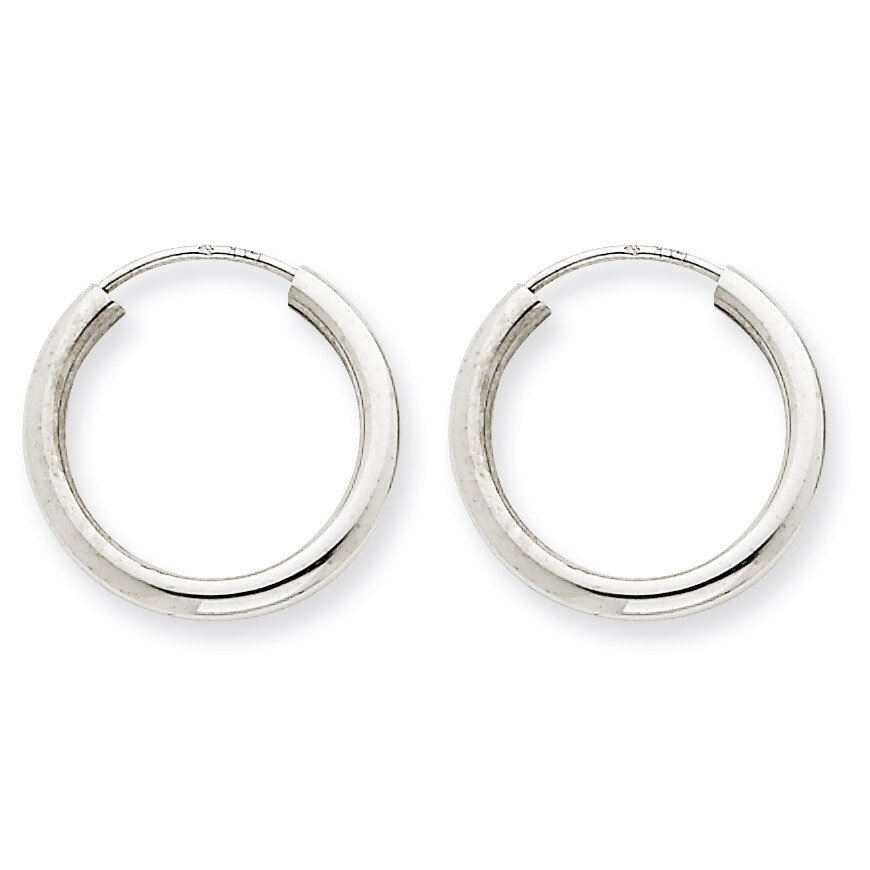 Polished Endless 2mm Hoop Earrings 14k White Gold H990, MPN: H990, 883957900841