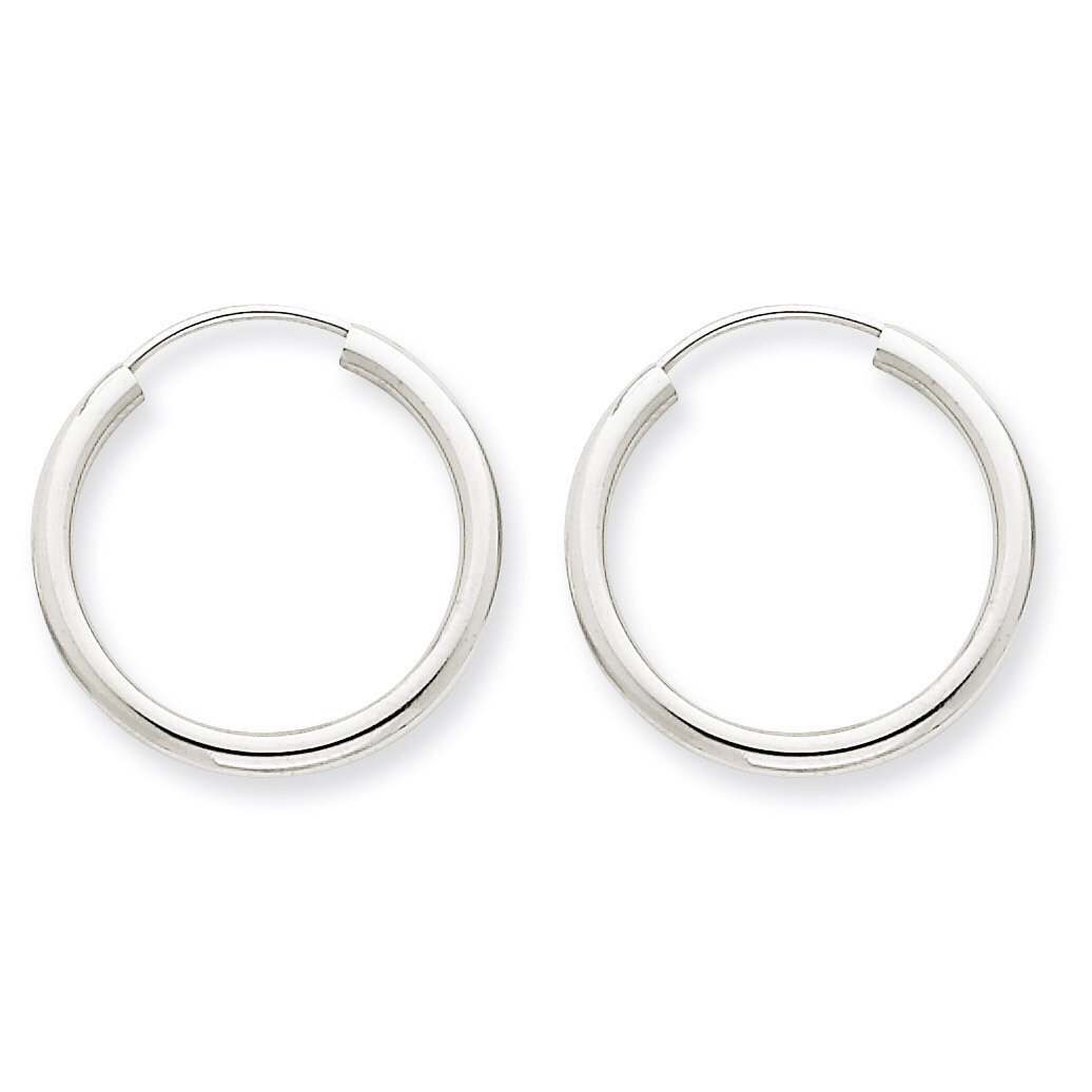 Polished Endless 2mm Hoop Earrings 14k White Gold H991, MPN: H991, 883957900858