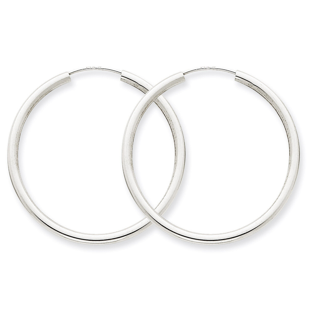 Polished Endless 2mm Hoop Earrings 14k White Gold H994, MPN: H994, 883957900889