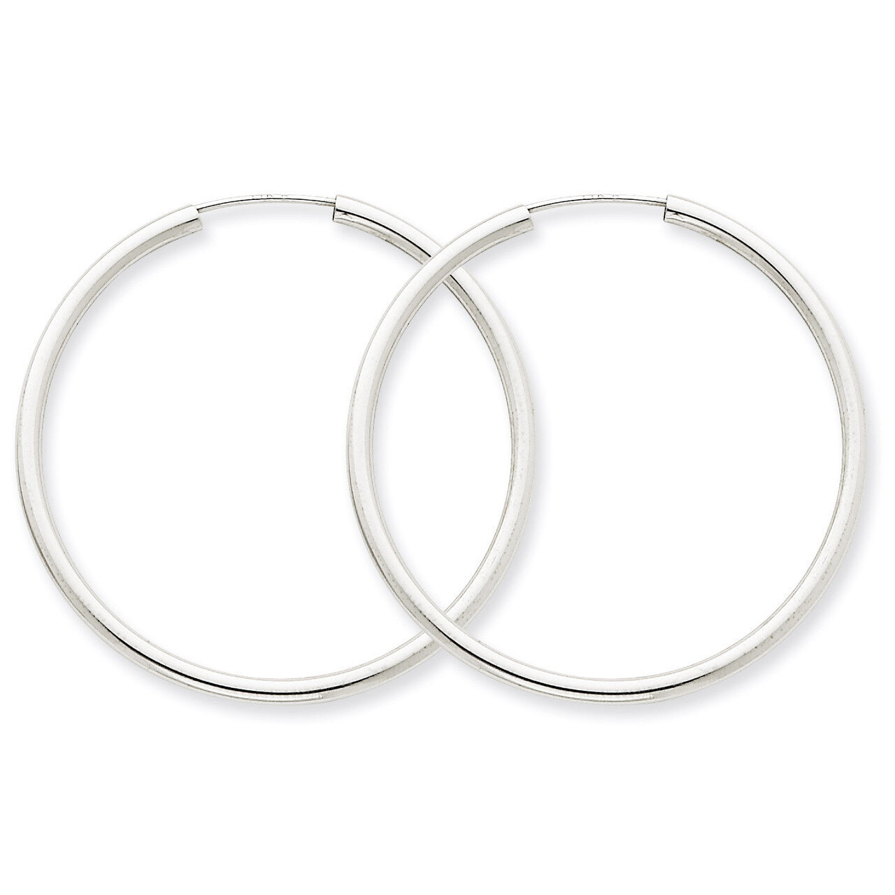 Polished Endless 2mm Hoop Earrings 14k White Gold H995, MPN: H995, 883957900896
