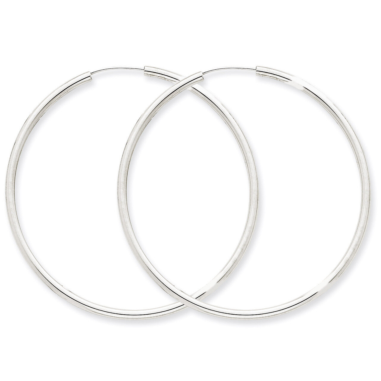 Polished Endless 2mm Hoop Earrings 14k White Gold H997, MPN: H997, 883957900919