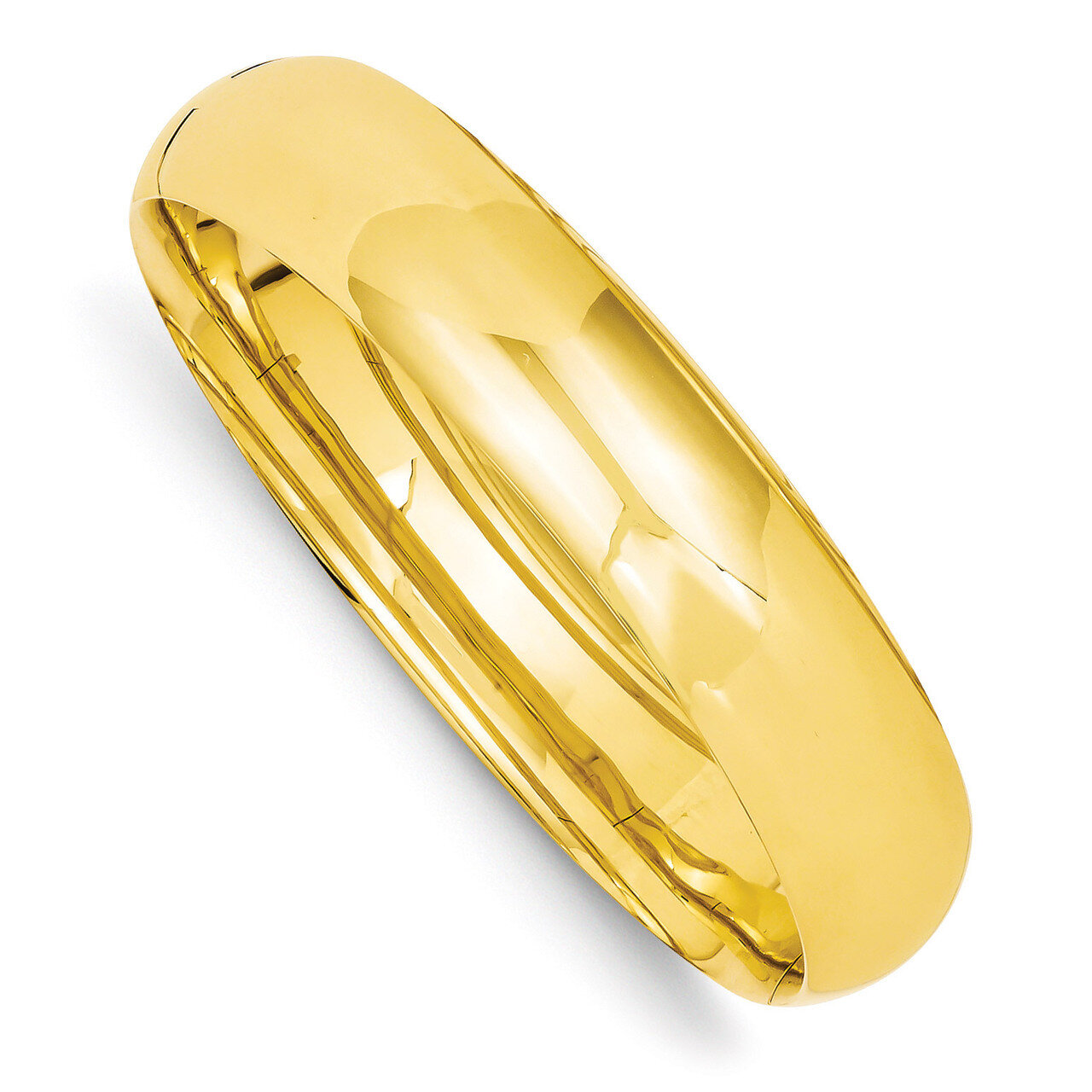 9/16 High Polished Hinged Bangle Bracelet 14k Gold HP9/16
