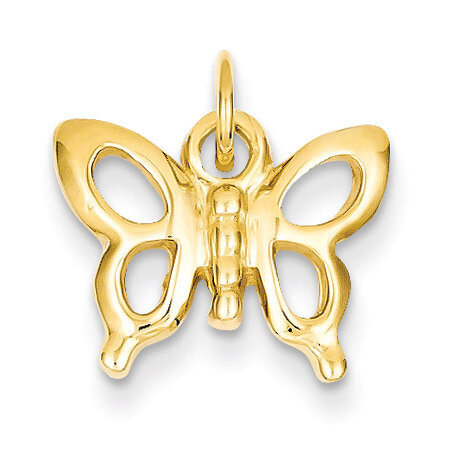 Butterfly Charm 14k Gold Solid Polished K1027