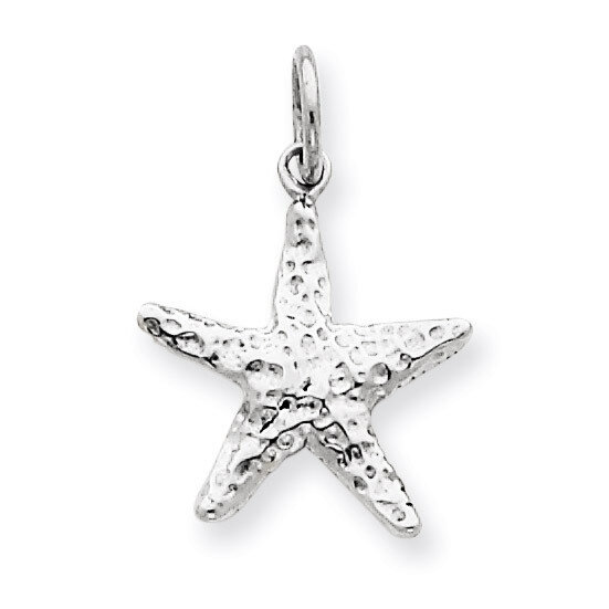 Polished 3-Dimensional Starfish Pendant 14k White Gold K1077
