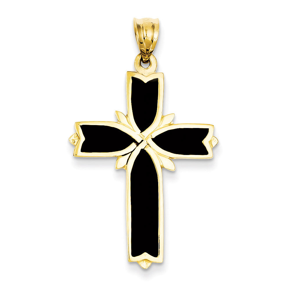 Enameled Latin Cross Pendant 14k Gold K1212