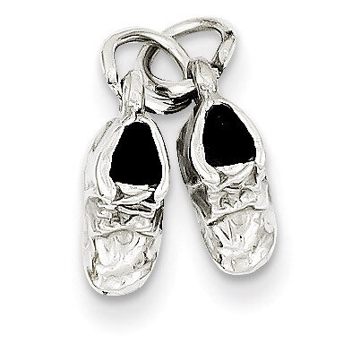 Baby Shoes Charm 14k White Gold K1342