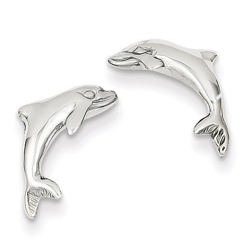 Dolphin Earrings 14k White Gold K1403