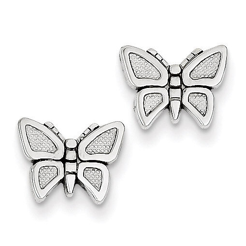 Butterfly Earrings 14k White Gold K1409