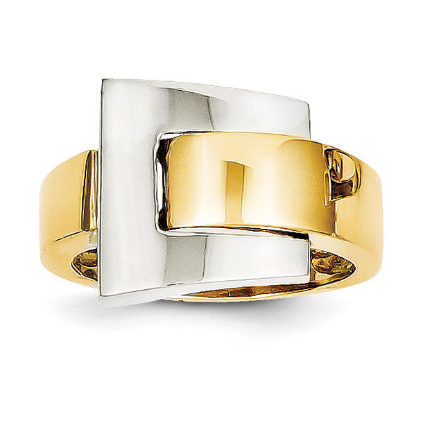 Polished Buckle Ring 14k Two-Tone Gold K1446