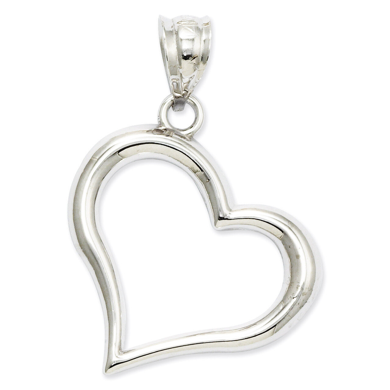 Polished Open Heart Pendant 14k White Gold K1612, MPN: K1612, 886774073583