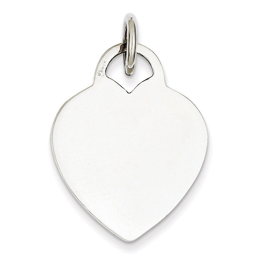 Heart Disc Charm 14k White Gold K167