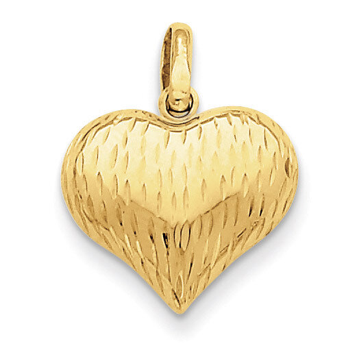 Puffed Heart Charm 14k Gold K170