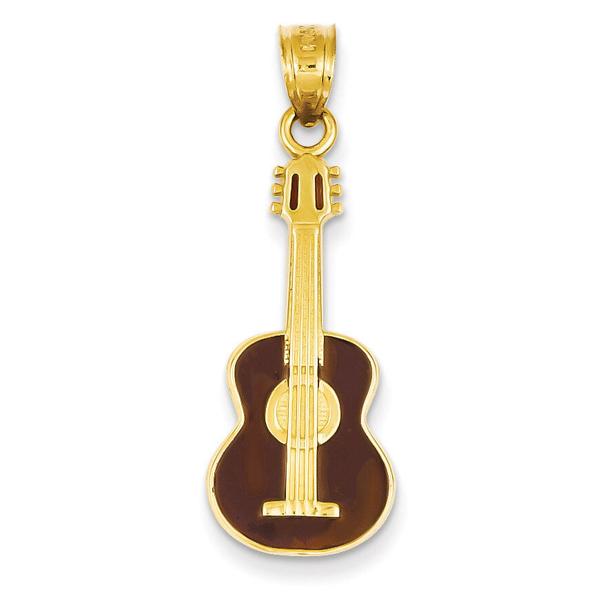 Enameled Guitar Pendant 14k Gold K1790